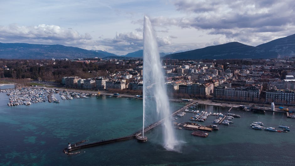 Berge, boote, brunnen