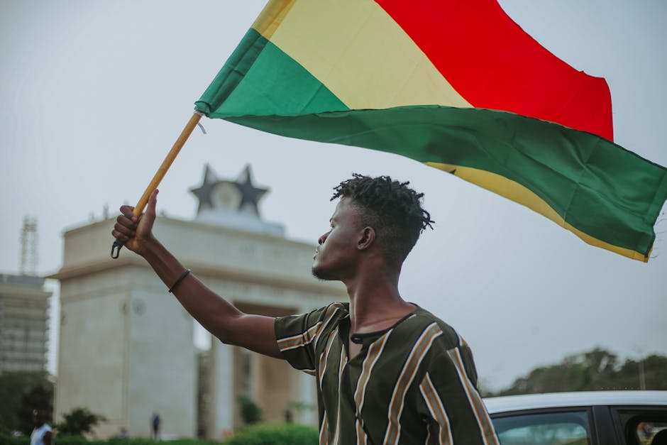 Afrika, afrikanischer mann, bunt