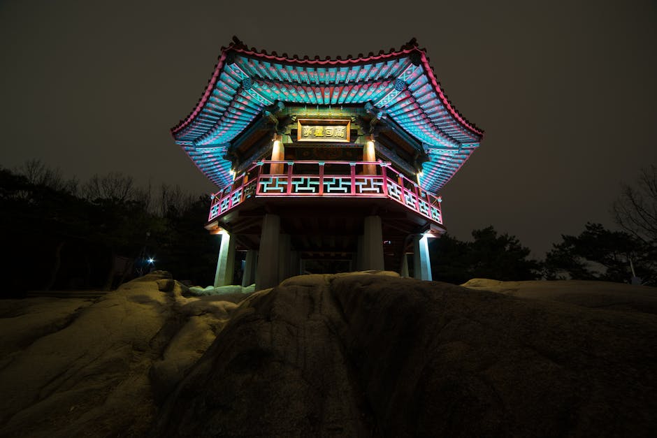 Blaugr&uuml;nes Wei&szlig;es Chinesisches Haus