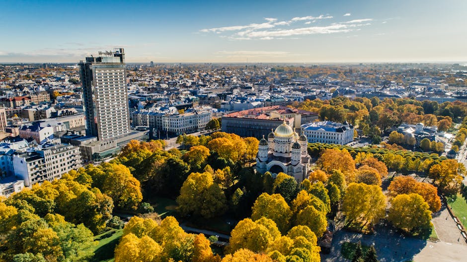 Luftaufnahme Des Parks In Riga