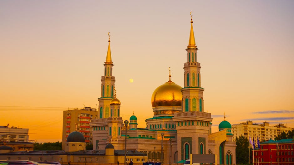 Goldmoschee W&auml;hrend Des Sonnenuntergangs